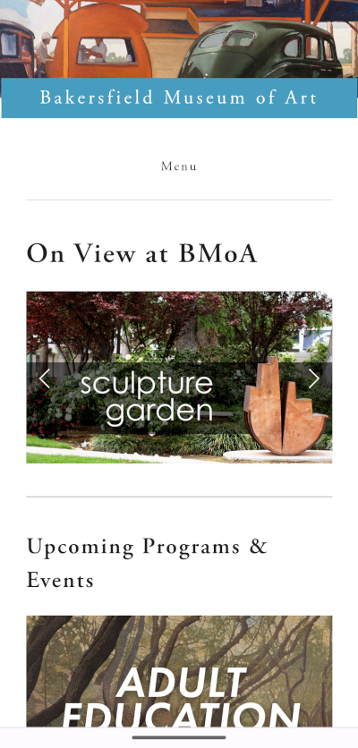 Image of Bakersfield Museum of Art website design